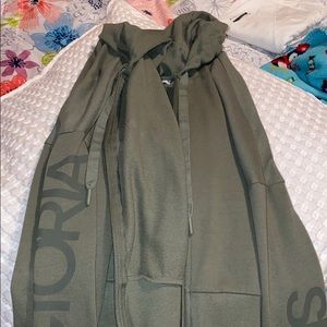 army green victoria’s secret sport crop sweatshirt